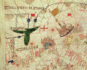 Provence og Norditalien, fra et nautisk atlas, 1520 (blæk på vellum)
